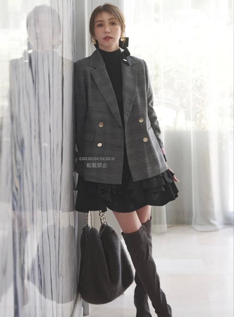 ジャスグリッティー　〈美香さんコラボ〉カーデ×ペプラムワンピSET 黒　Ｍ