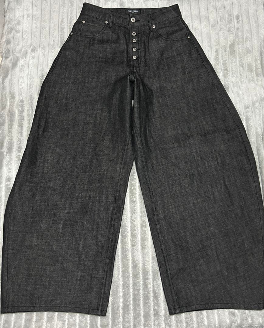 Peoplesense ブラックジーンズ ワイドパンツ