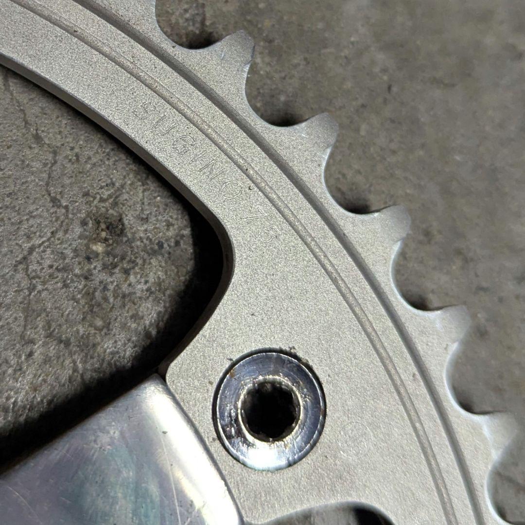 中古sugino75 ピスト用クランク165mm NJS刻印48ギヤ BB付き