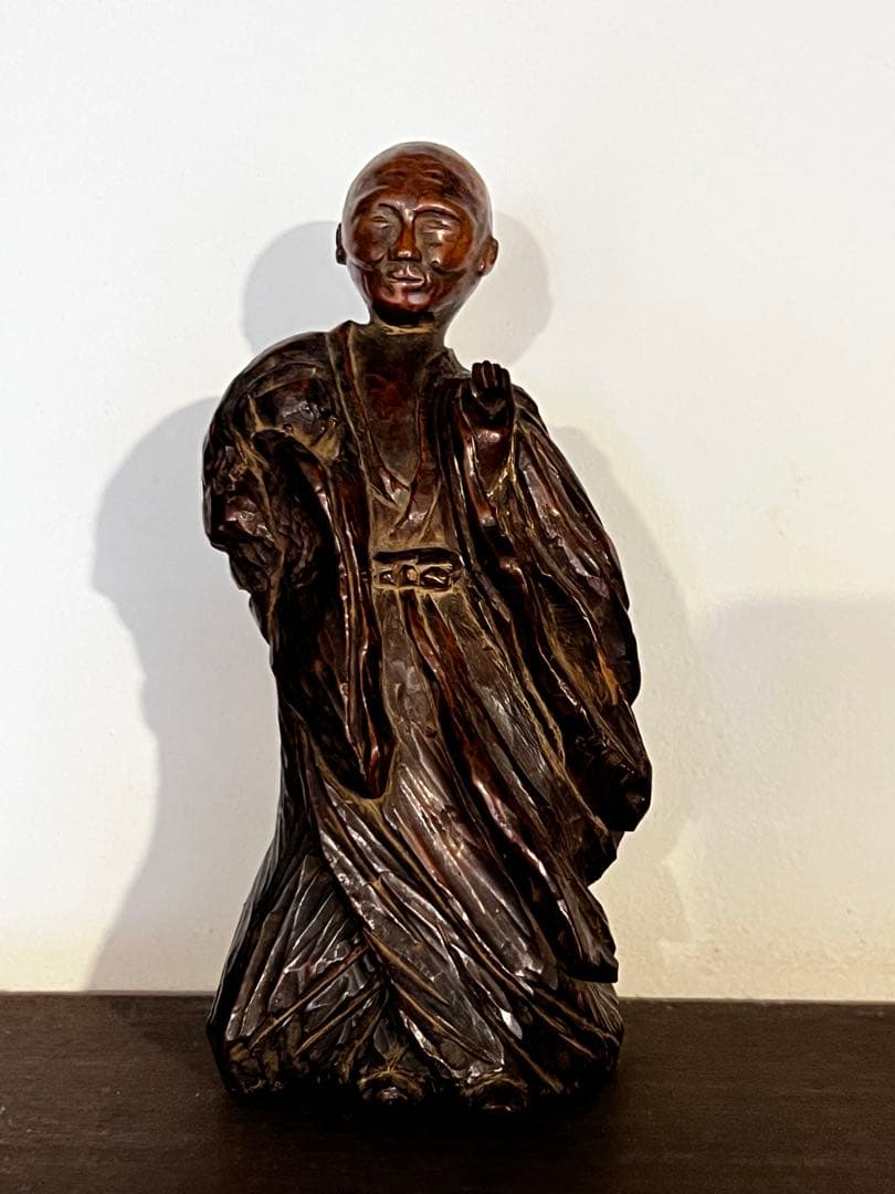 木製仏像 約30cm ダークブラウン