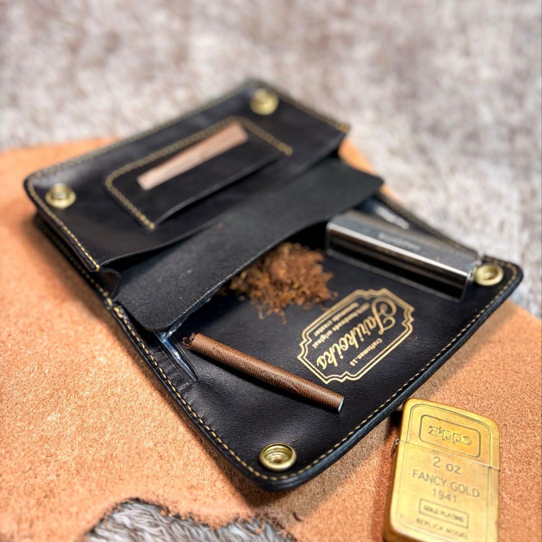 YAMATO ◎柔らかい二つ折りシャグポーチ.牛スムース革◎