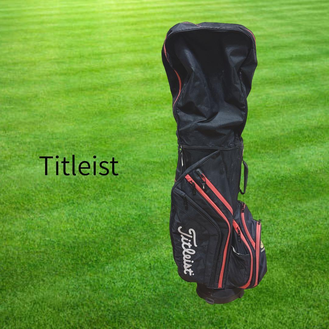 K454 Titleist メンズ キャディバッグ 14分割 赤 黒