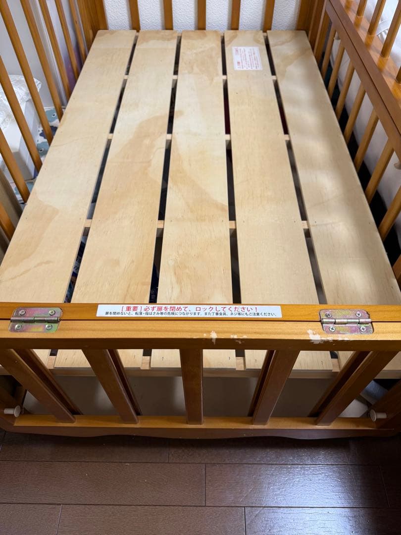 大和屋 yamatoya ラプス Wオープン すのこ ベビーベッド 木製