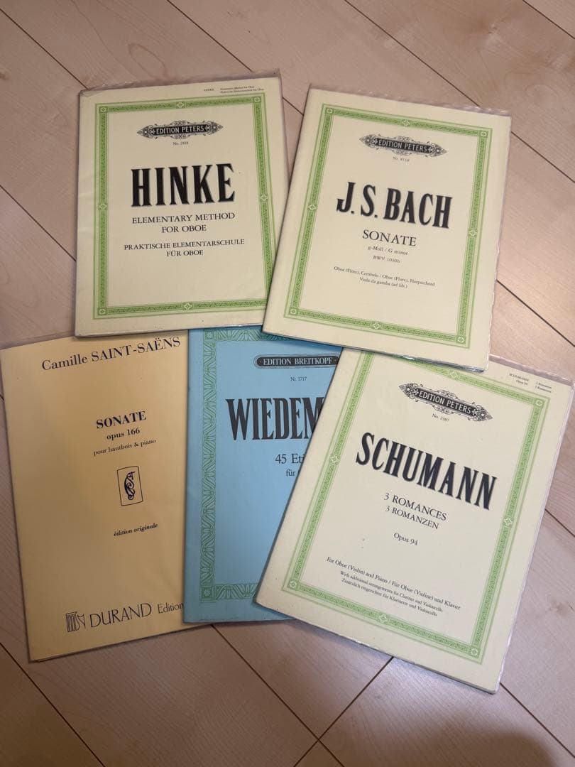 オーボエ 楽譜まとめ売り 5冊セット バッハ シューマン等