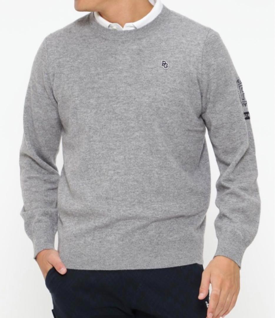 未使用 カシミヤ クルーネックニットセーター カシミヤ100% 6 XL グレー