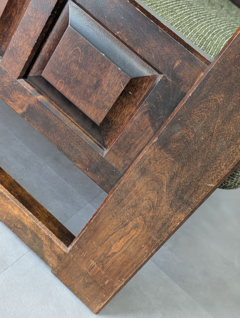 USED/北海道民芸家具 一人掛けソファ 飛騨産業 和モダン カバ材