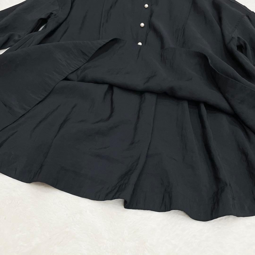 美品　BEARDSLEY パール釦袖ボリュームシャツ Fサイズ ブラック