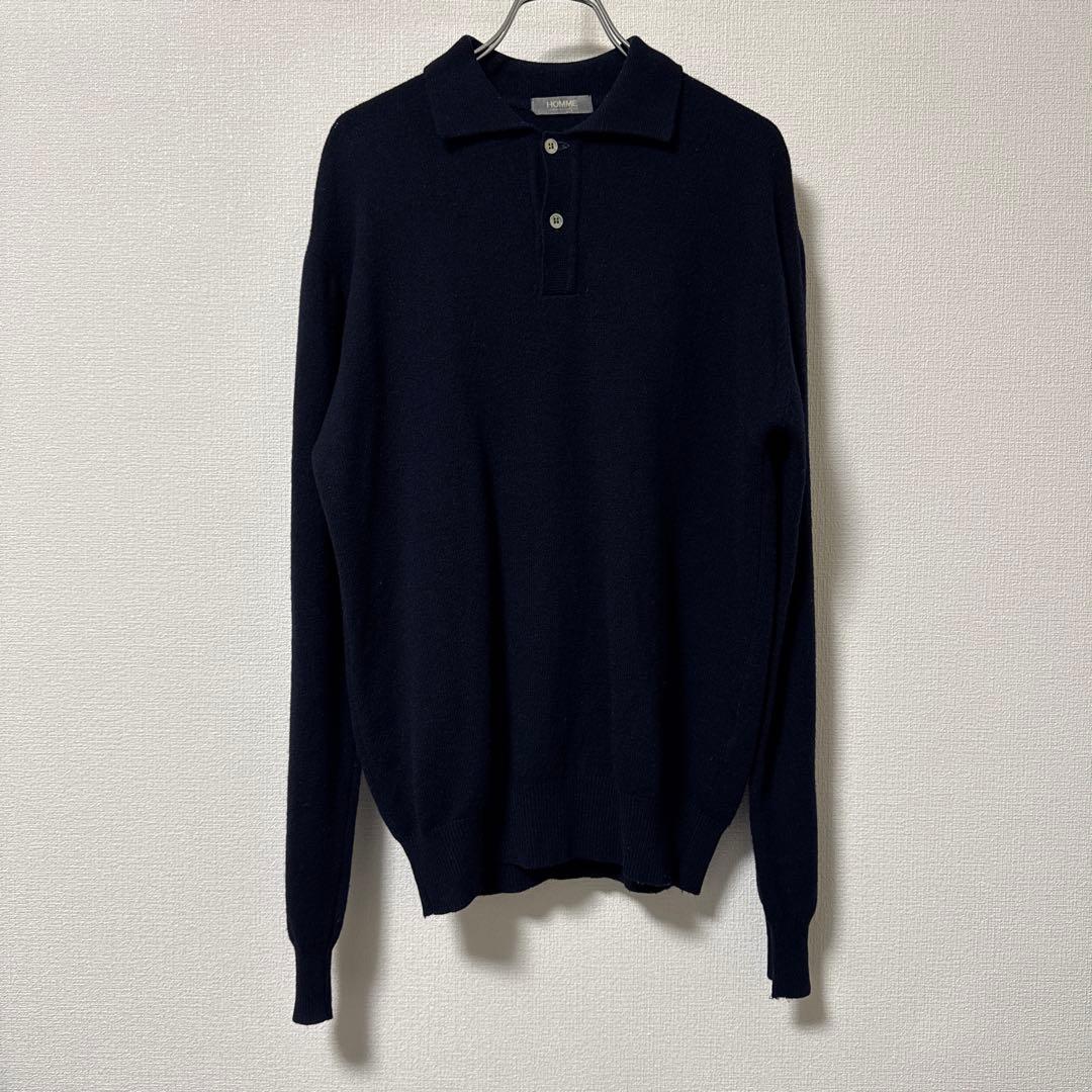 初期 デカオム COMME des GARÇONS HOMME ニットポロ 紺