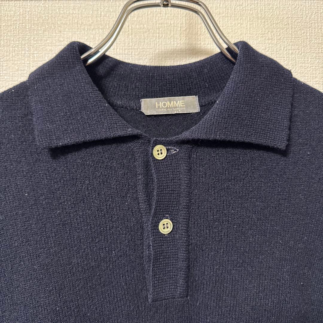 初期 デカオム COMME des GARÇONS HOMME ニットポロ 紺