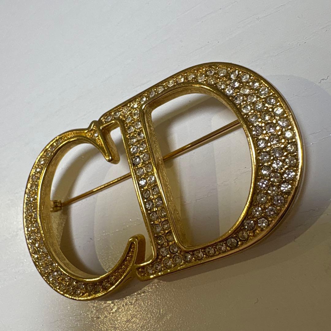 ChristianDior⭐︎CDロゴブローチ⭐︎クリスタル⭐︎美品