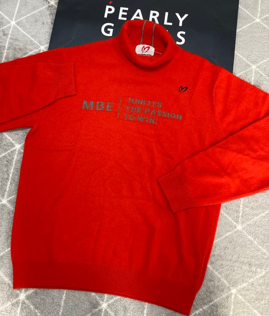 新品 パーリーゲイツ マスターバニー カシミヤ100％ ニット (6)LL/赤