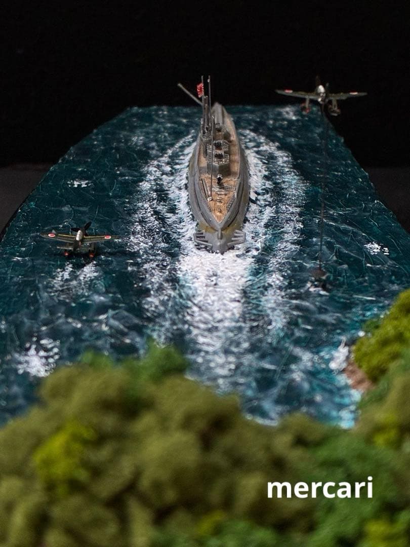 1／700 日本海軍潜水艦 伊400 & 搭載機青嵐 洋上ジオラマ仕上