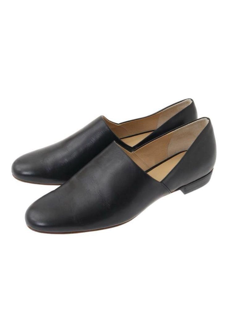 靴 CLANE SIDE CUT STACKED HEEL FLAT SHOES