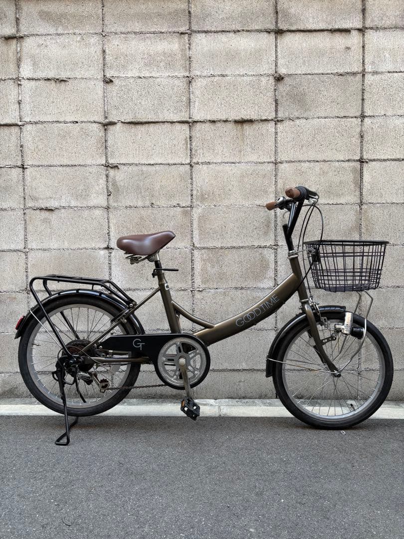 <両タイヤ新品>ミニベロ　カーキ