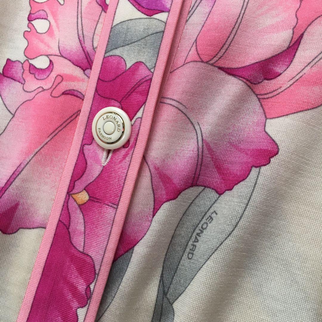 近年美品　LEONARD レオナール　シルクウール　アンサンブル　カーディガン