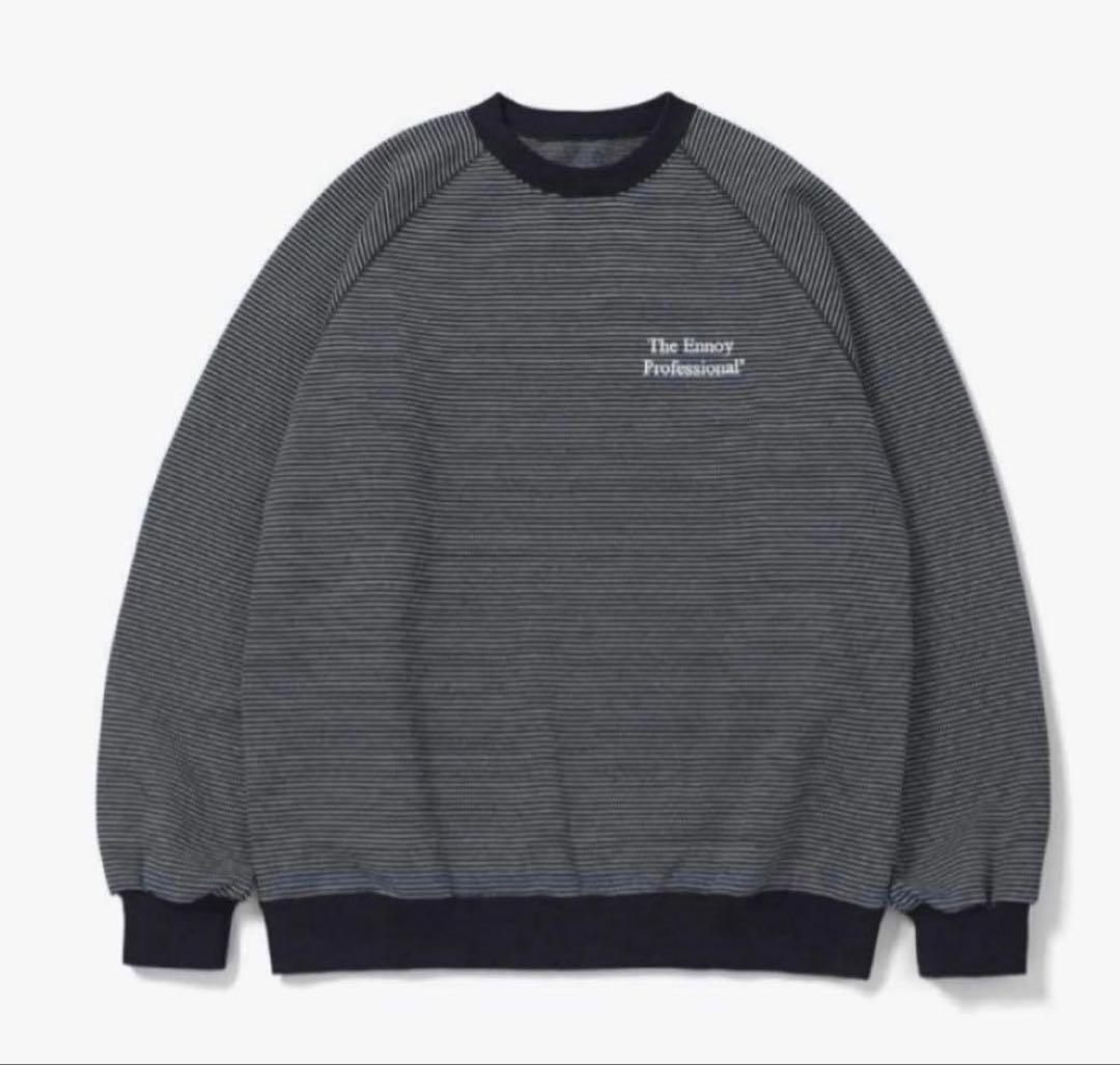 トップス ENNOY BORDER CREW NECK SWEAT M