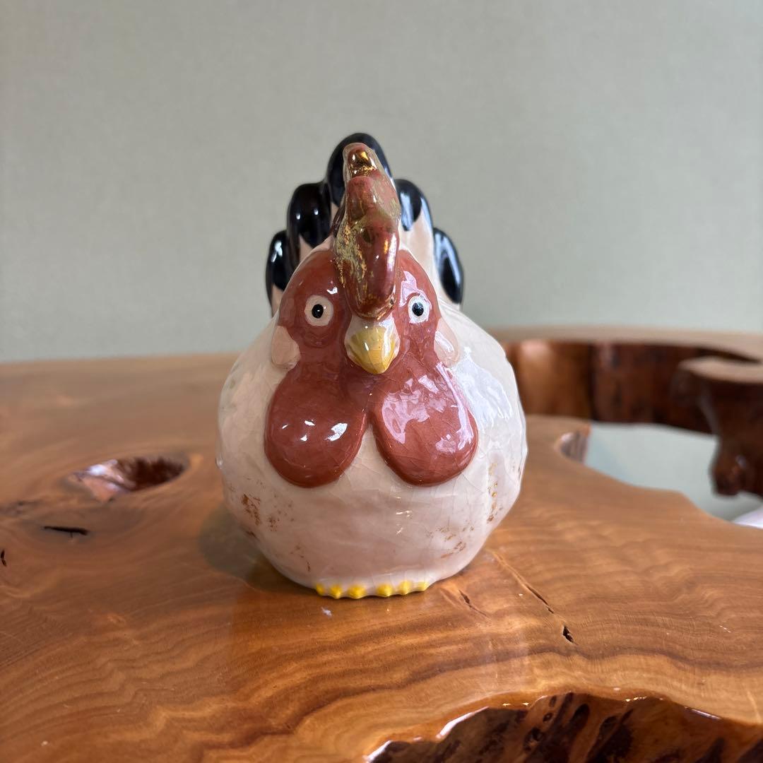 六兵衛窯 干支置物 「白鶏」酉年 清水焼 陶芸 たち吉 共箱