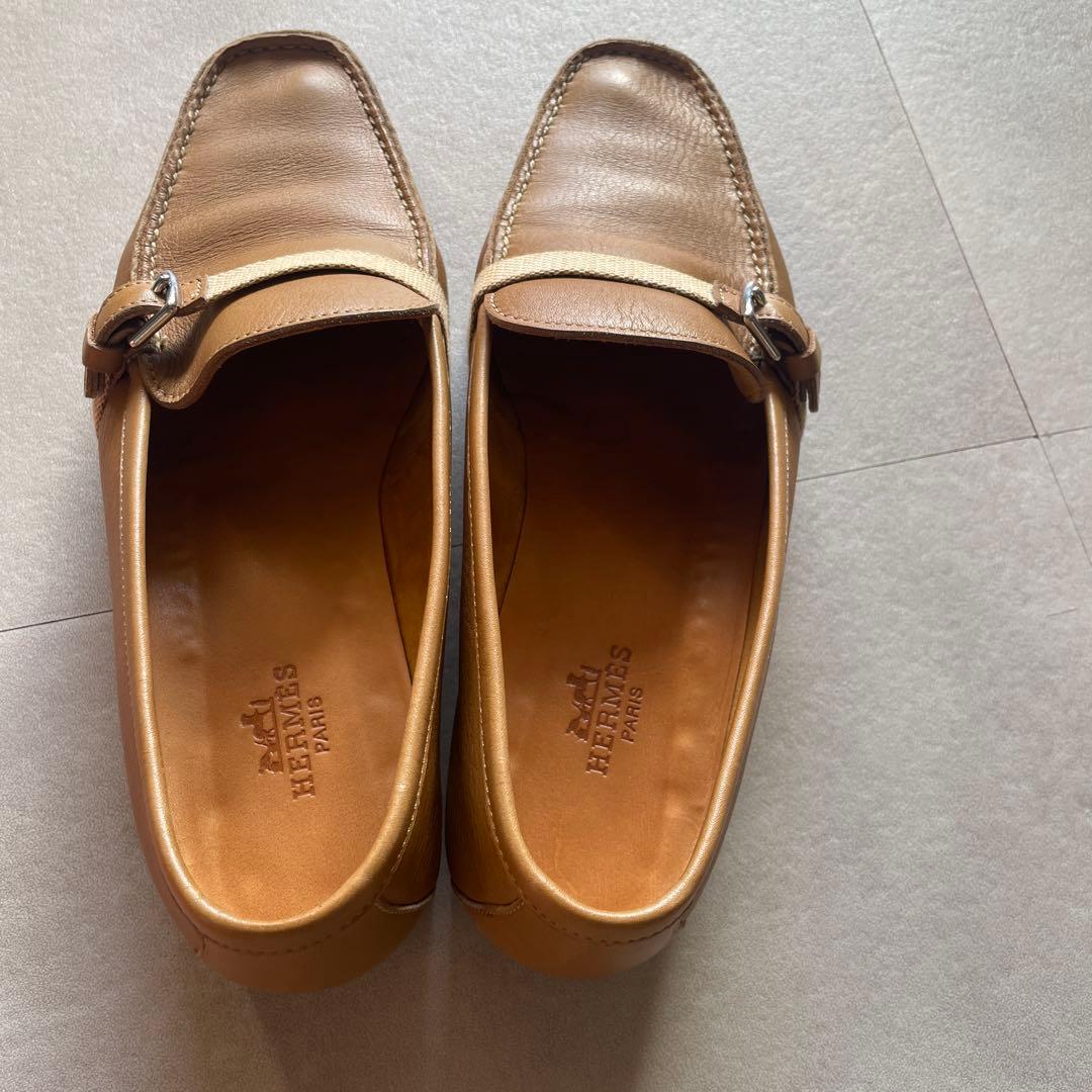【HERMES 】レザー /革靴/美品/キャメル/36