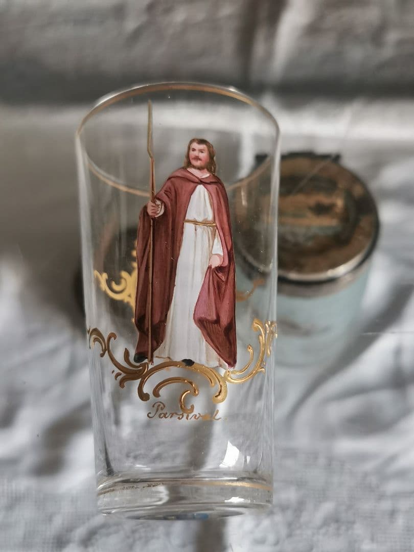 アンティーク ロブマイヤー ウィーン手描エナメル金彩 オペラ歌劇ショットグラス