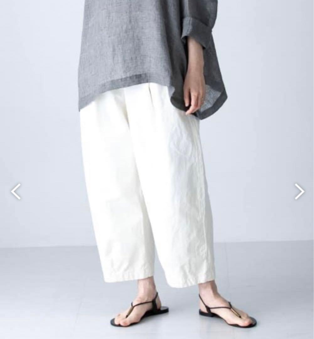 かぐれ　コットンクロップドパンツ　ホワイト