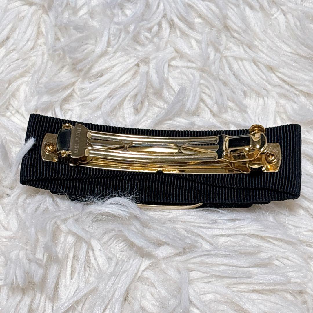 Salvatore Ferragamo フェラガモ　ブラック×ゴールド　バレッタ