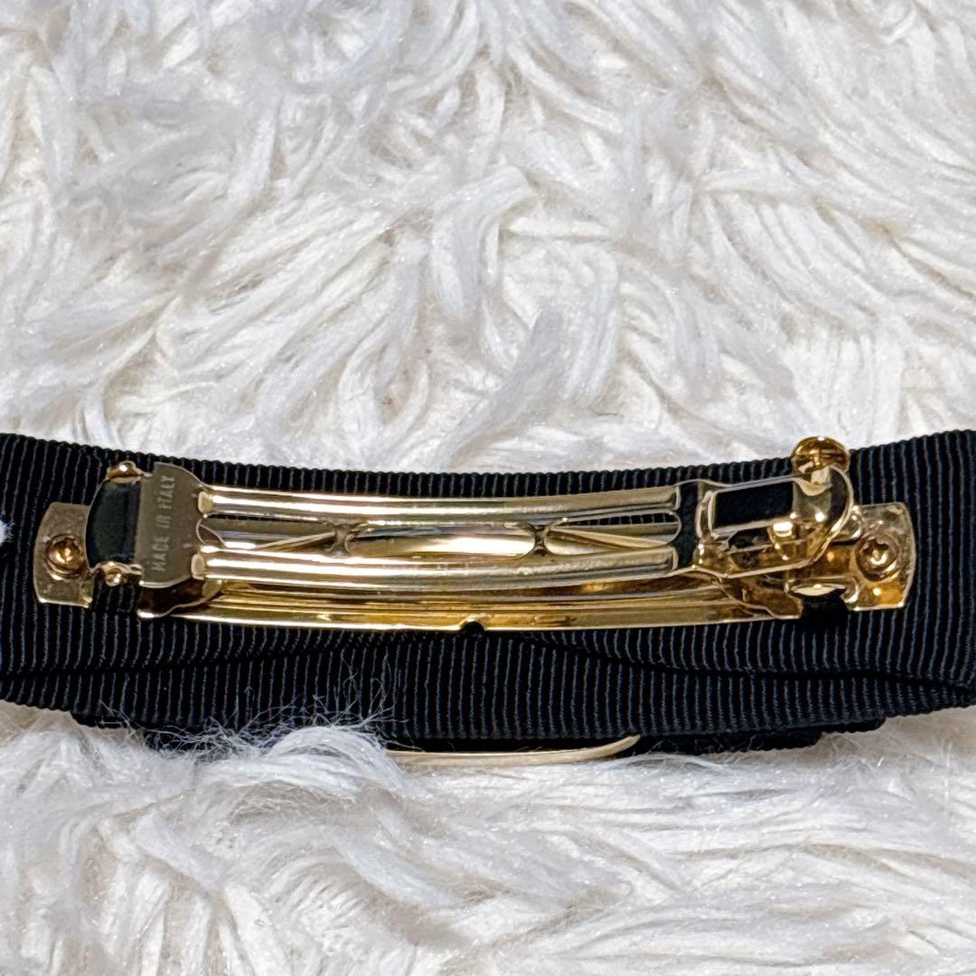 Salvatore Ferragamo フェラガモ　ブラック×ゴールド　バレッタ