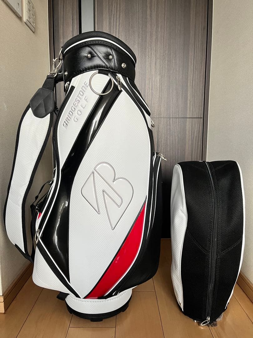 美品ブリヂストン ゴルフ カートバック　キャディバッグ ホワイト　ツアーBメンズ
