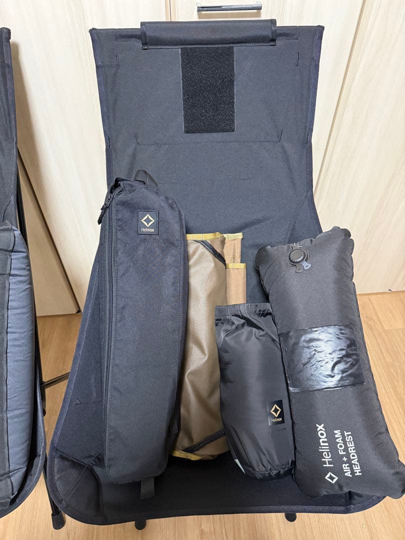 ヘリノックス サンセットチェア ブラック&替えシートコヨーテ　2脚セット