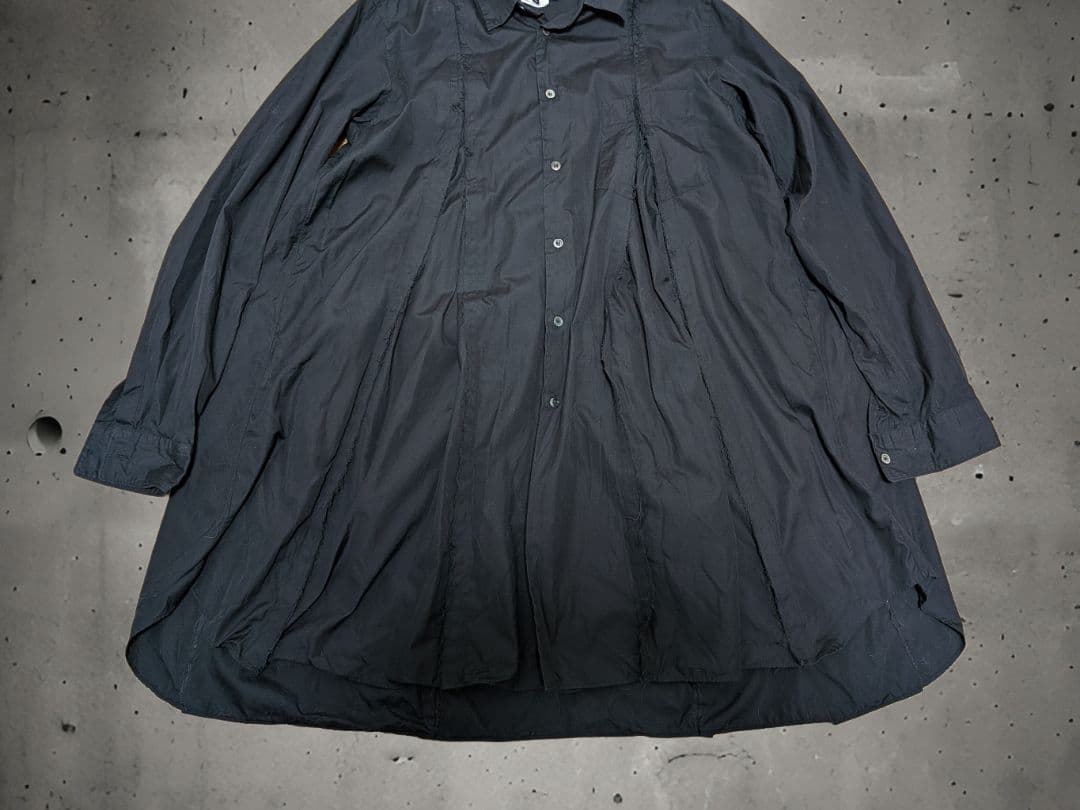 ブラックコムデギャルソン　カッティングコットンロングシャツ