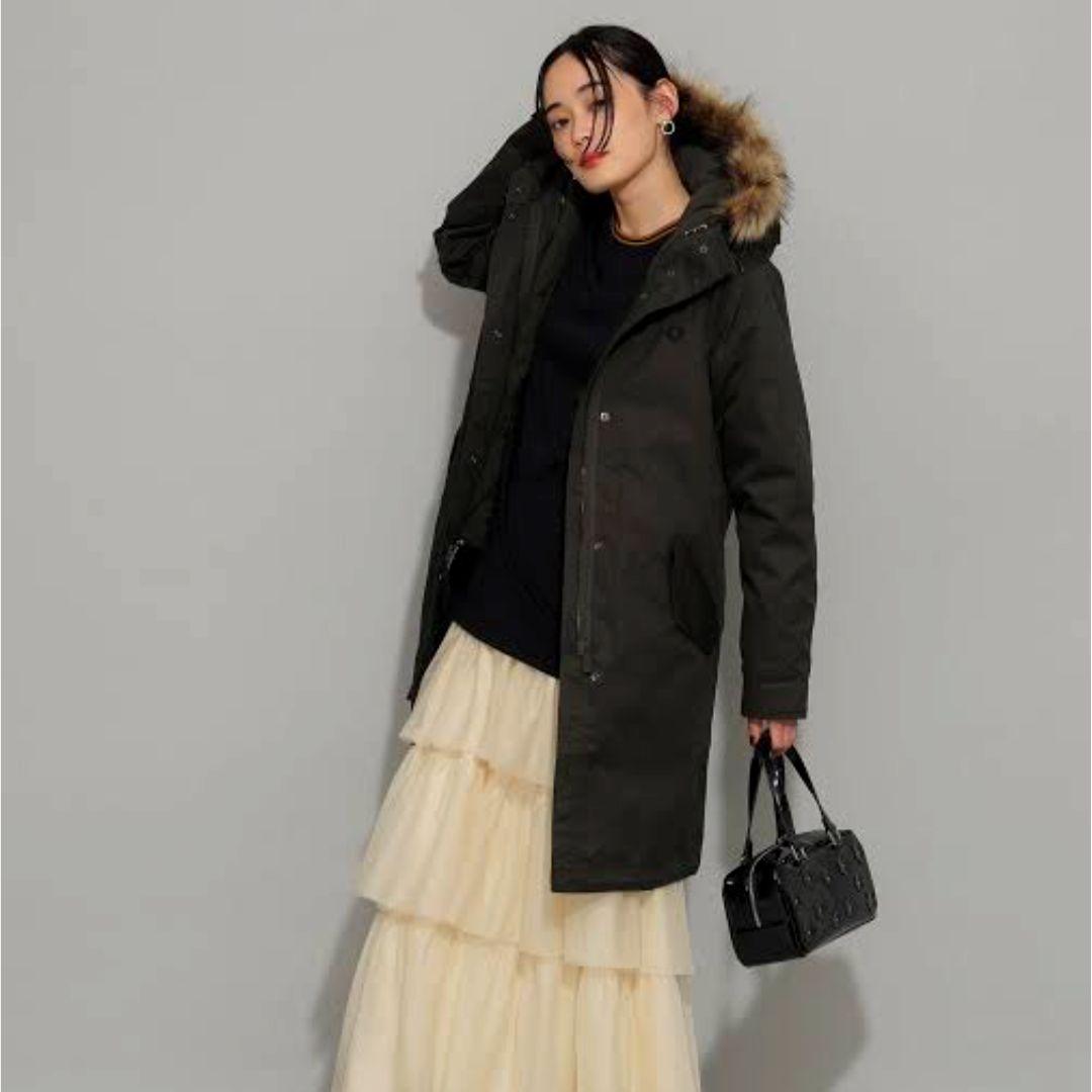 【美品】フレッドペリー モッズコート ライナー ファー付 黒
