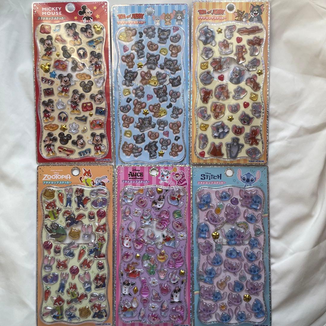 【正規品・プチドロップステッカー】ディズニー　トムとジェリー　6枚セット