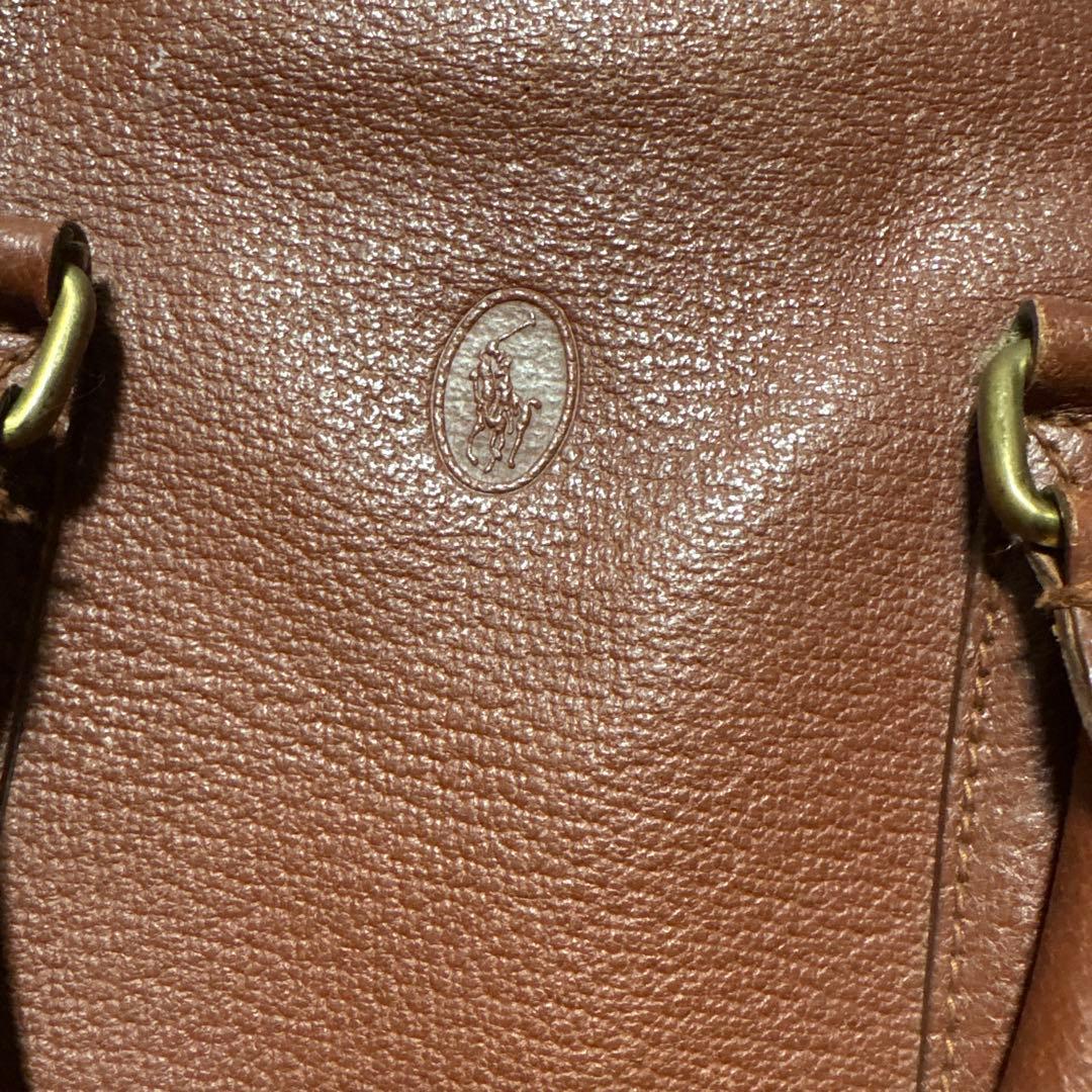 ポロラルフローレン ミニボストンバッグ　ハンドバッグ レザー 本革