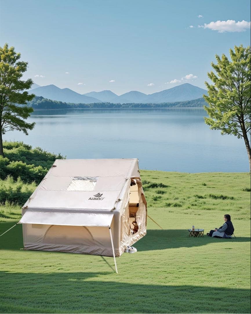 AISUNSS エアテント／インフレータブルテント（3〜4人用・スカイライト付き