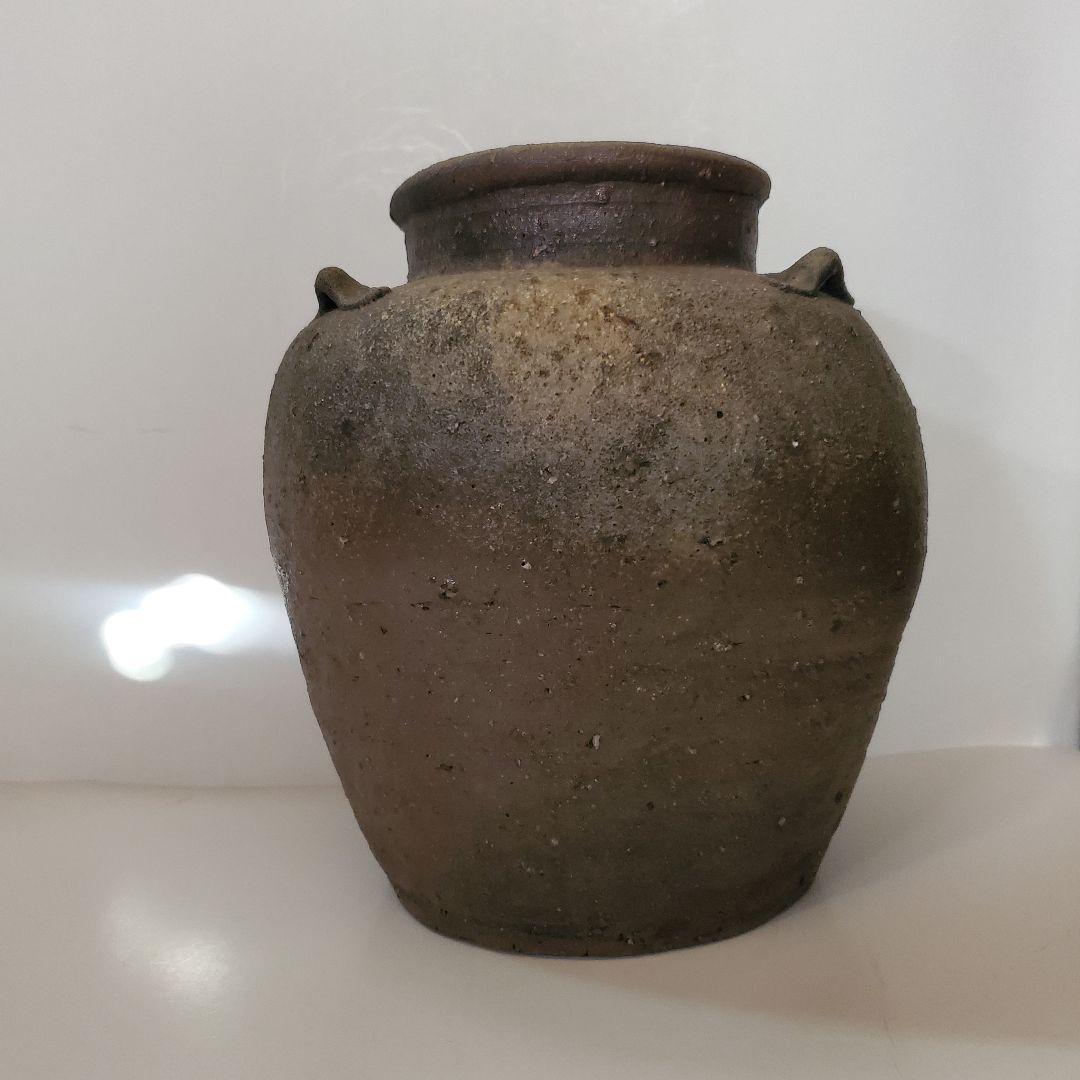 古備前　三耳　自然釉　桃山時代　壺