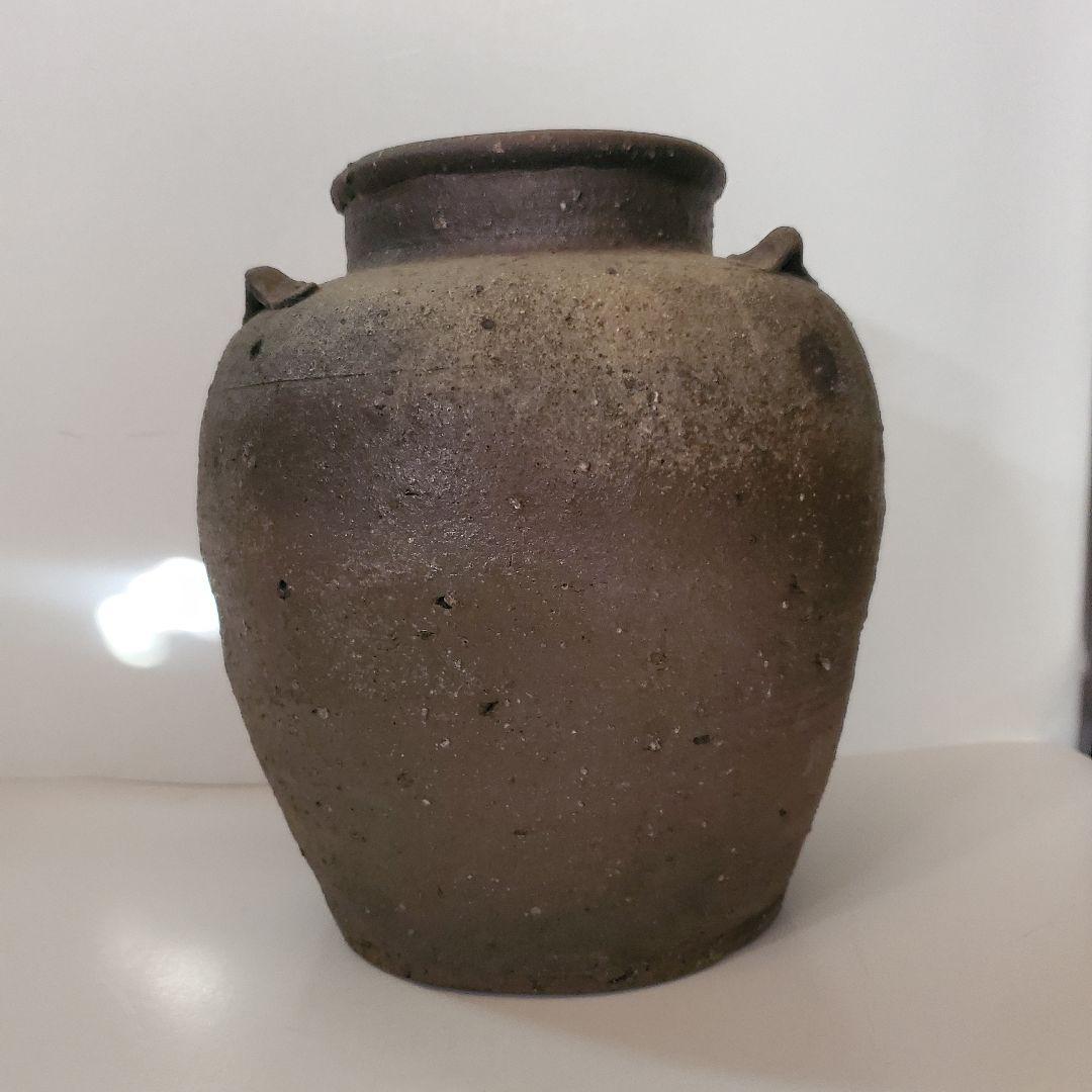 古備前　三耳　自然釉　桃山時代　壺