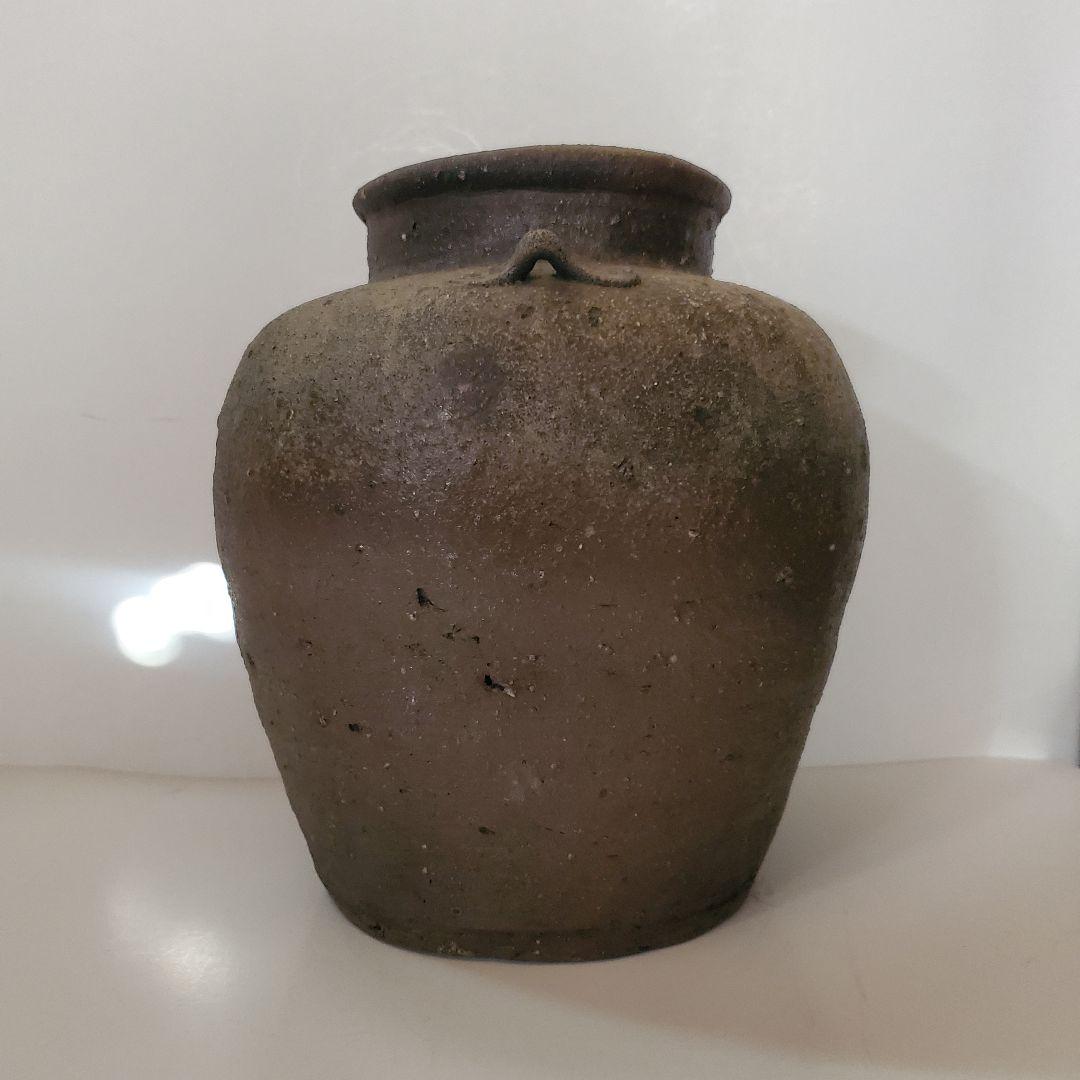 古備前　三耳　自然釉　桃山時代　壺
