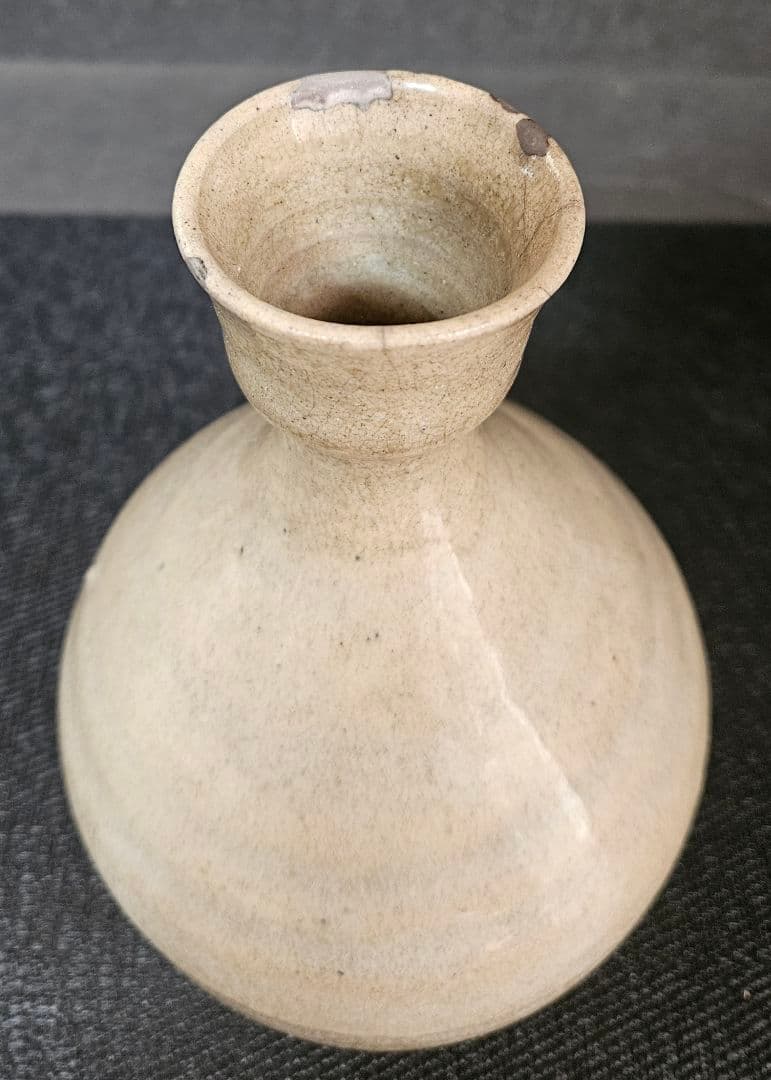 朝鮮古美術　朝鮮古陶磁器　古玩　李朝　堅手　広口　徳利　花入れ　茶道具　茶器