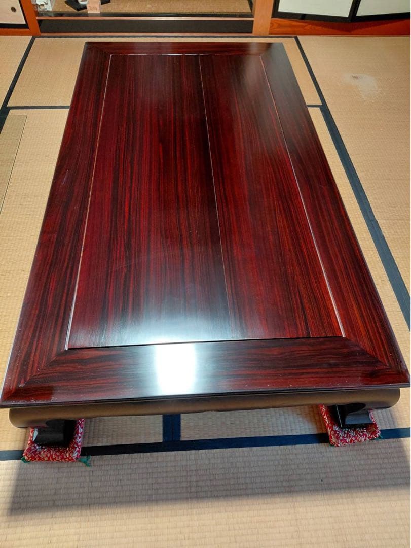 木製座卓 深い赤色 大きめ