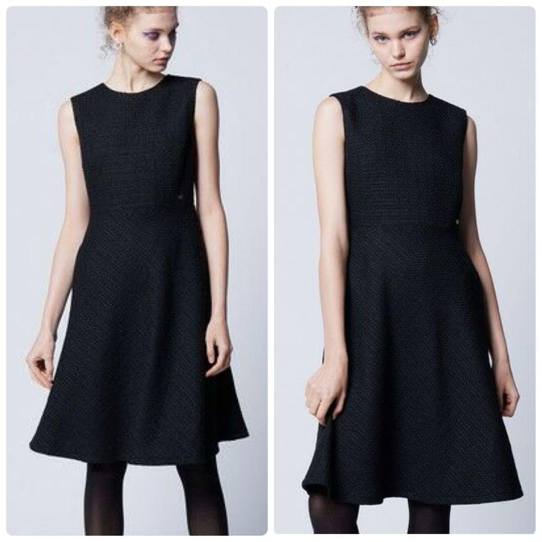 23AW 洗える　TOCCAシャーベットツイードドレス　黒 卒業式 入学式