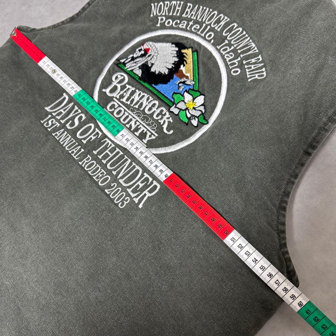 雰囲気◎ カーハート ダックベストUSA製 腰ゴム モスグリーン　V02MOS