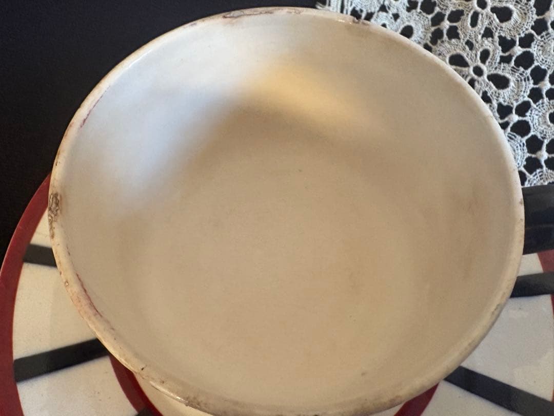 HBCM Béarn クレイユモントロー バスク柄 ショコラカップ&ソーサー