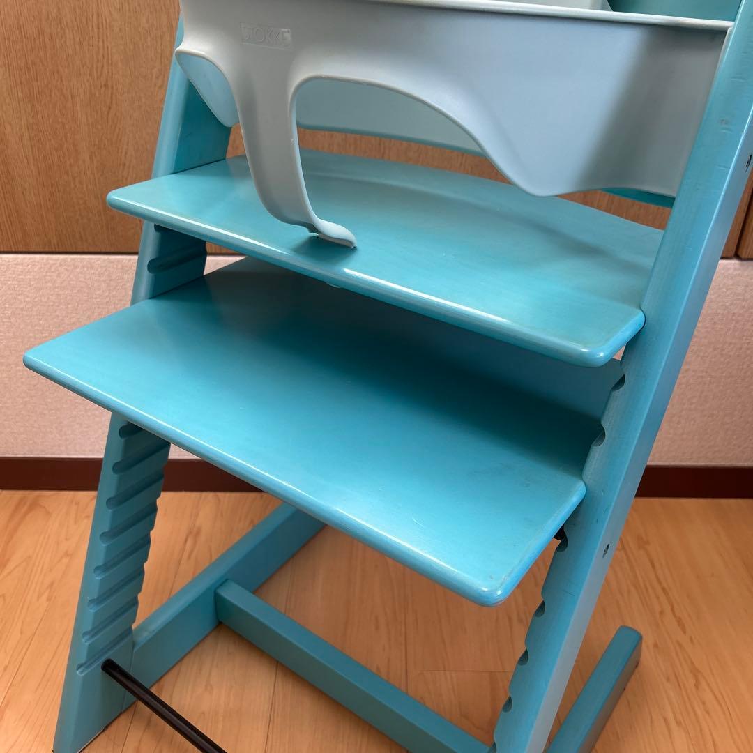 【美品】STOKKE TRIPP TRAPP ターコイズブルー S/N4〜