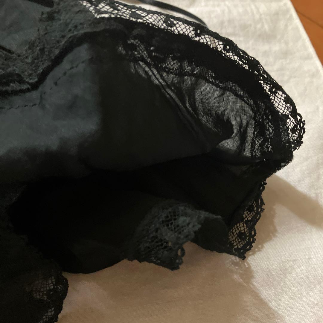 ピンクハウス 未使用品 綿ローン&フランス製?!レース黒生地キャミソール