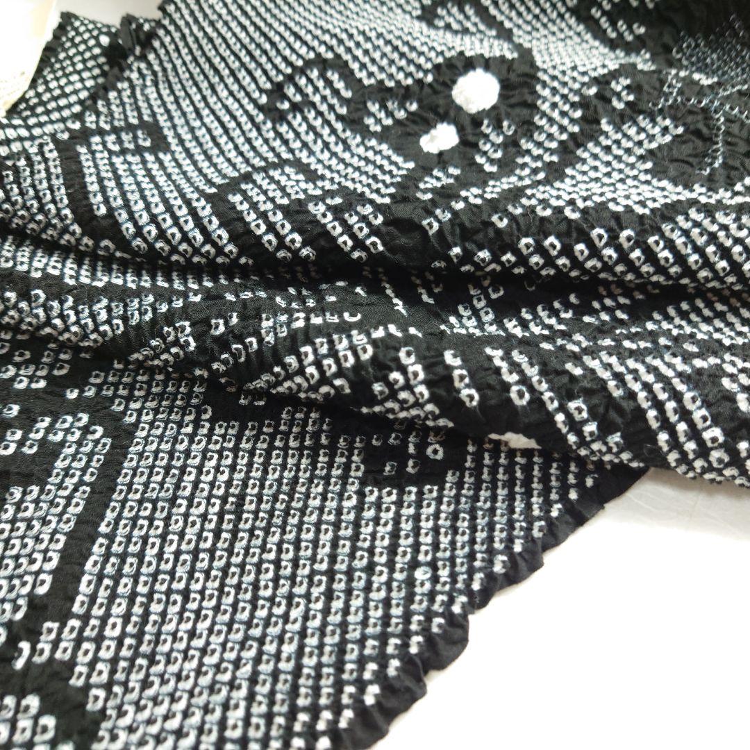 綿 反物 浴衣 黒 有松鳴海絞り ヨーロピアン唐草 有松絞り 愛知県絞り工業組合