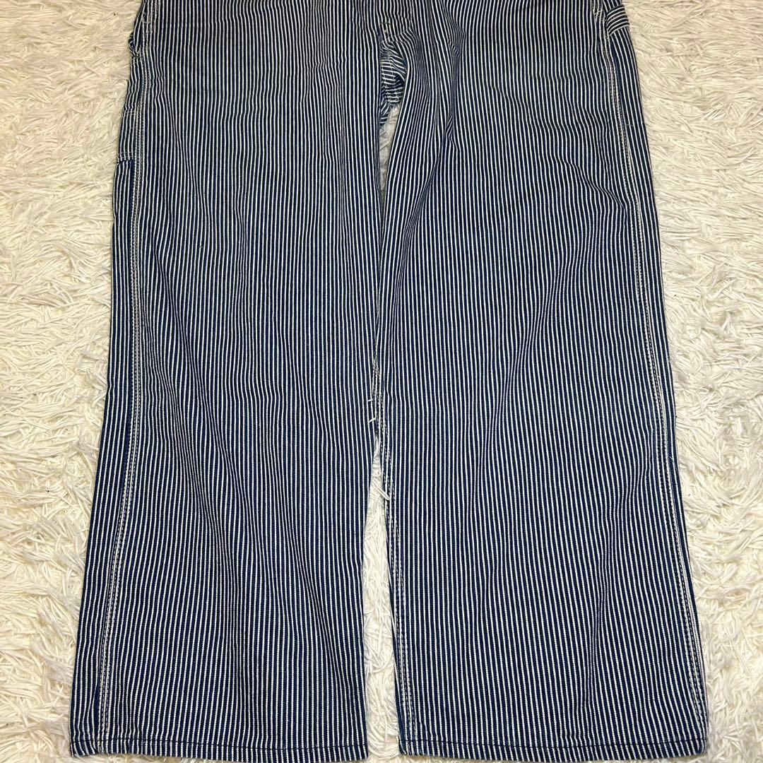 KEY オーバーオール　ヒッコリー 大きめ w42 サロペット　オールインワン