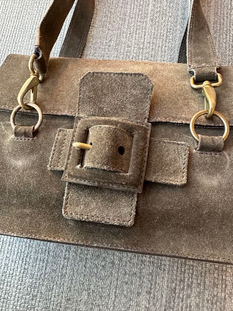 バッグ FW99\"miu miu\"buckle suede shoulder bag