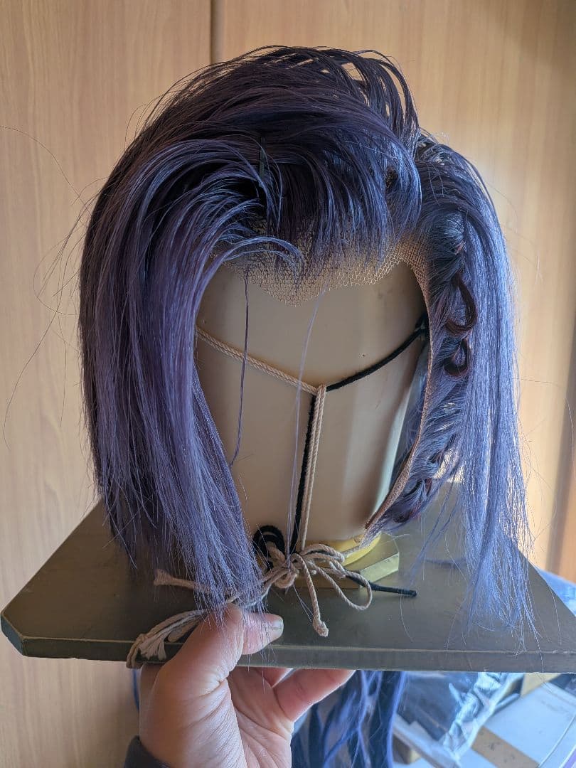 大衆演劇かつら紫色の編み込み