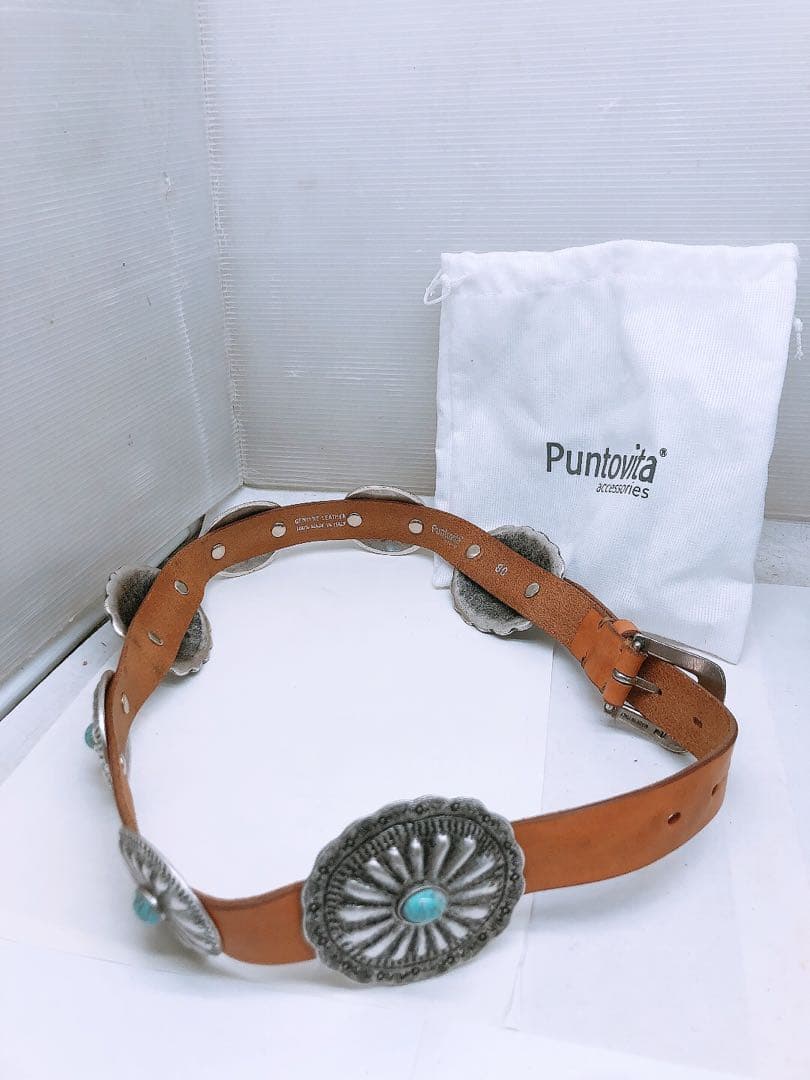 と*ろ様 Puntovita プントヴィータ 80 レザー コンチョベルト 長さ