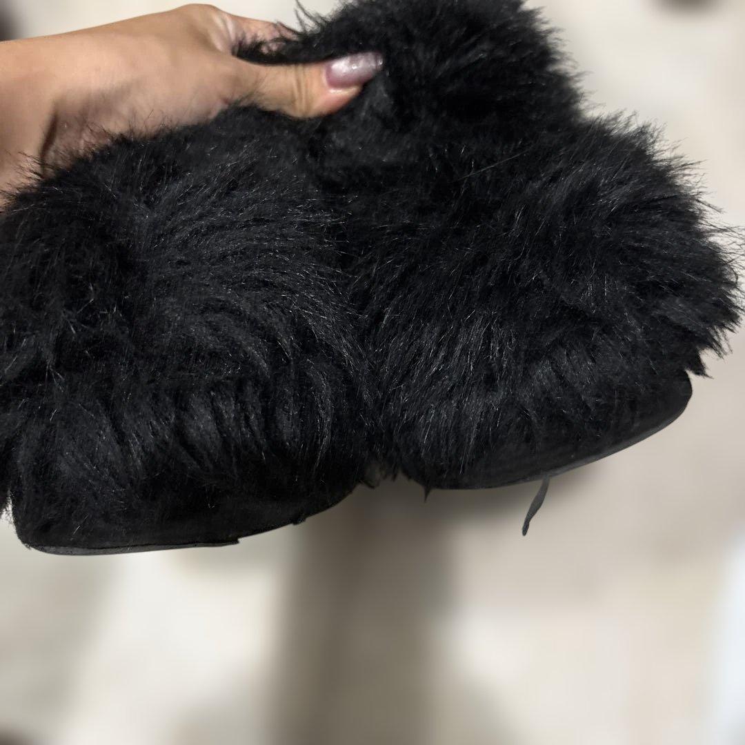 SLY LONG FUR SANDAL ロングファーサンダル m スリッポン