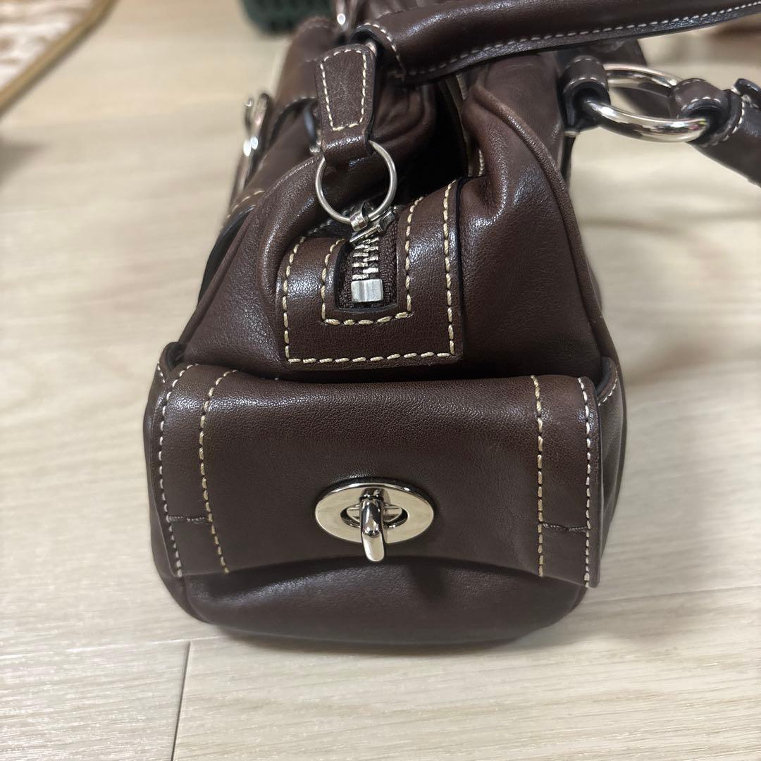 COACH ブラウンレザー ハンドバッグ